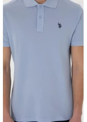 U.S. Polo Assn. US Polo Assn. تي شيرت رجالي بقصة ضيقة باللون الأزرق الفاتح - GTP04IY024 DMLS