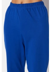  Collection Cherry Printed 100% Cotton Navy Blue Pajama Set - T-Shirt and Pants Thmss23Pt00134