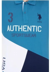 U.S. Polo Assn. تيشيرت رجالي بياقة بولو بنزين