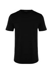  Collection Black Slim Fit Crew Neck 100% Cotton T-Shirt - Tmnss19Bo0001
