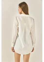 Bianco Lucci Women's Embroidery Detailed Long Sleeve Ayrobin Shirt MG5166 60283242