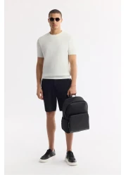 Avva تي شيرت رجالي منسوج برقبة دائرية وقصة عادية من Ecru B005119