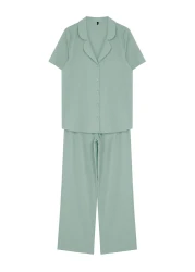  Collection 100% Cotton mint Pajama Set - THMSS24PT00401
