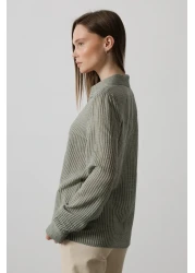  Collection قميص كاكي مخطط - TWOSS25GO00056