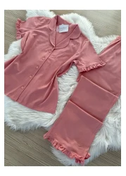 Pijamacs طقم بيجامة تركمانية بأكمام قطنية - صفقة على الأكمام والساقين