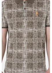 U.S. Polo Assn. Men's Regular Fit Polo Neck Mink Patterned T-Shirt 50299641-Vr052