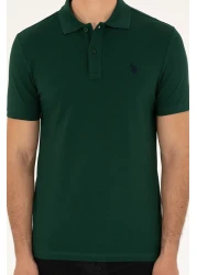U.S. Polo Assn. Men's Slim Fit Polo Neck Dark Green Basic T-Shirt 50279573 -Vr079