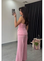 ECEMİ طقم بنطلون سترة وردي ليلى