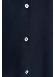  Collection قميص منسوج كبير الحجم باللون الأزرق الداكن - مقاس واسع TWOAW24GO00207