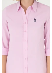 U.S. Polo Assn. قميص نسائي وردي بأكمام طويلة - موديل أساسي50288851-vr041