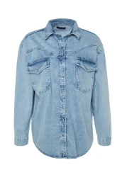  Collection قميص دينم أزرق TWOSS23GO00227