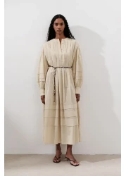 Manuka فستان واسع مضلع أصفر