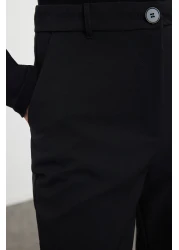  Collection Black Basic Cigarette Narrow Leg Woven Fabric Trousers Twoss19St0038