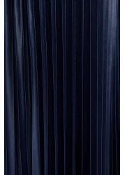  Collection Navy Blue Pleated Maxi Stretchy Knitted Skirt TWOSS24ET00041