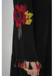 Bigdart Embroidered Long Dress 2534 - Black