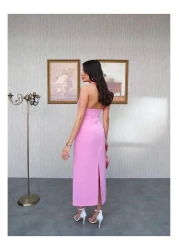 ESRAHELVACI فستان بفتحة رقبة رسن