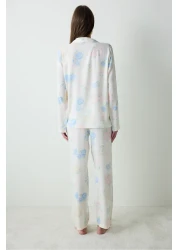 Penti Marina Chally Shirt Pants Ecru Pajama Set