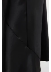  Collection Satin Woven Black Long Skirt - TPRAW24ET00040