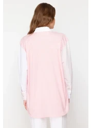  Collection Pink Color Blocked Oversize Wide Fit Woven Shirt TWOSS24GO00136