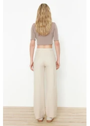  Collection Beige Wide Leg/Wide Leg Woven Pants TWOSS24PL00084