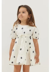 Fahhar Kids فستان أسود منقط بطبقات