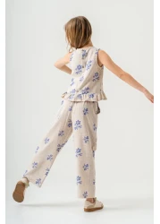 HARİKA KİDS بدلة بناتي كتان بدون أكمام من 2 إلى 9 سنوات