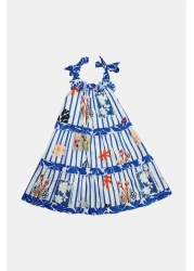 Tyess Bg Store فستان بناتي منقوش 23ss1tj4920