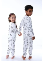 Yalçınoğlu Kids Paintable Children's Pajamas Set + Pencil I Colorful Dreams I Redesign Every Wash
