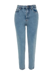  Collection جينز أمي النيلي عالي الخصر TWOSS23JE00067