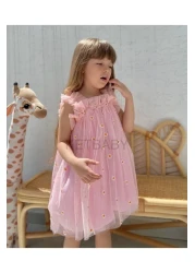 KETBaby Girl's Daisy Embroidered Strap Dress