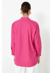  Collection قميص فوشيا منسوج - تفاصيل حجرية، مقاس عادي TWOSS24GO00069