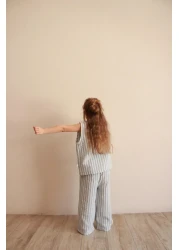 Oh La La Koala For Little Ones Blue Striped Asymmetrical Pocketed Muslin Set