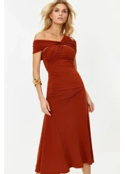  Collection Tile Asymmetric Collar Knitted Stylish Evening Dress Night Graduation Dress Tprss24El00046