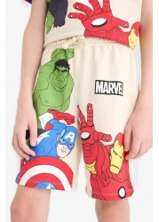 Defacto Boys Marvel Avengers 2Pcs Set Short Sleeve T-Shirt Shorts E0346A825Sm