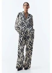 H&M قميص منتجع من قماش التويل