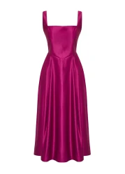  Collection Plum A-Line Satin Woven Chic Evening Dress Night Graduation Dress Tpraw25El00040