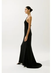 Manuka فستان سهرة فرنسي معطف أسود