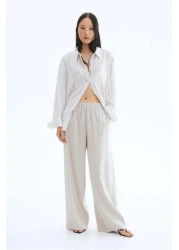 H&M Wide linen-blend trousers