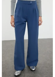  Collection High Waist Wide Leg Woven Trousers - Petrol Twoaw22Pl0066