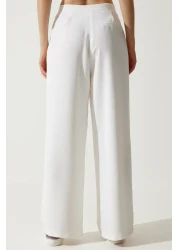 Happiness İstanbul Women's Off-White Loose Palazzo Trousers RV00191
