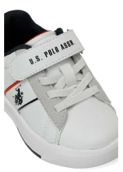 U.S. Polo Assn. Boy's White Sneakers - Jr 4Pr