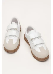 Liger Unisex Velcro Comfortable Lightweight Children's Sports Shoes White - Powder