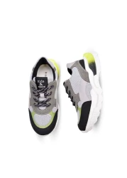 kids A more Boy's Black Sneakers - Wolf Air Mesh and Vegan Leather