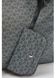  Shoes Dark Anthracite Puppy Geometric Pattern Women Maxi Tote Shoulder Handbag Takss25Oc00061