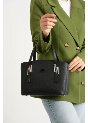 Just Polo حقيبة يد وكتف نسائية منقوشة بسحاب إغلاق طويلة قابلة للتعديل