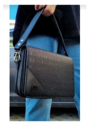 Just Polo Justpolo Women's Black Two-Strap 4-Compartment Shoulder and Crossbody Bag TM5555-4072