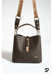 Just Polo Original Women's 4 Compartment Luxury Soft Leather Stylish Hand and Shoulder Bag with Adjustable Cross Column Strap