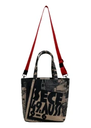 Dogo Women's Vegan Black Large Tote Bag - Supper Design