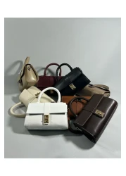 RumyaCollection Women's Mini Cross Strap Buckle Closure Hand and Shoulder Bag Brown