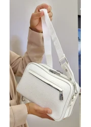 Just Polo Women's White Adjustable Long Strap Shoulder Bag